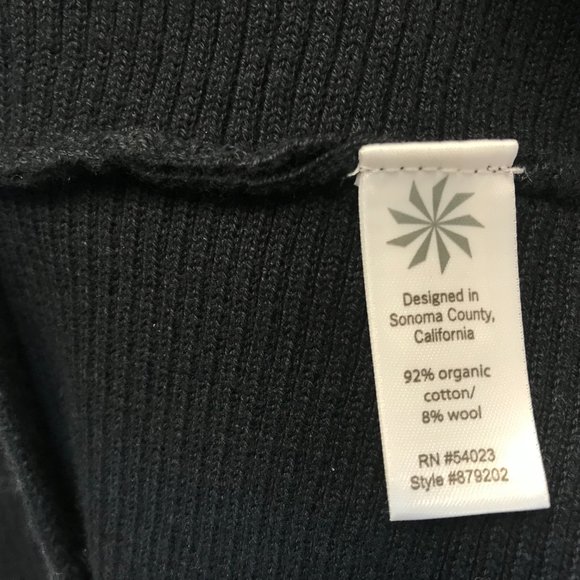 ATHLETA Sweater Dress XS Black Organic Cotton & Wool Moc Turtleneck Long Sleeve - Picture 10 of 11